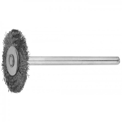 Щетка ЗУБР радиальная на шпильке, нержавеющая сталь, Ø20х3.2 мм, 42 мм, 1 шт. / 35931