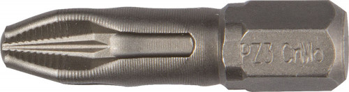 Бита KRAFTOOL X-Drive, Cr-Mo сталь S2, C1/4", PZ3, 25 мм, 2 шт. / 26123-3-25-2
