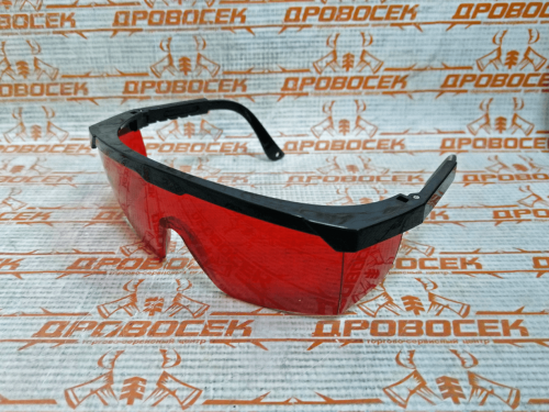 Очки STAYER защитные с регулируемыми по длине дужками, поликарбонатные красные линзы с оправой / 2-110457