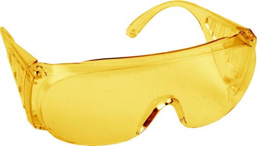 Очки DEXX защитные желтые, поликарбонатная монолинза с боковой вентиляцией / 11051