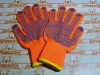 Перчатки трикотажные ЗУБР утепленные с защитой от скольжения, 10 класс, акрил, сигнальный цвет, S-M / 11464-S