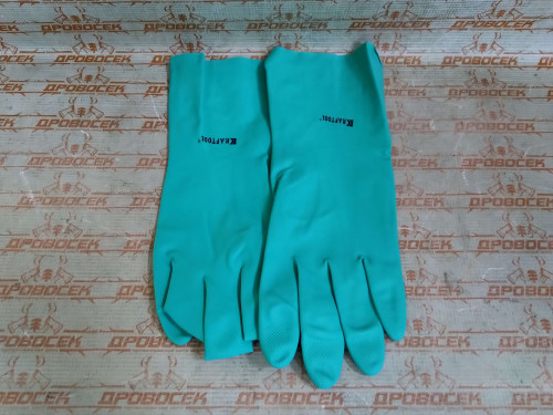 Перчатки KRAFTOOL нитриловые маслобензостойкие повышенной прочности, серия EXPERT, XL, толщина 0.45 мм / 11280-XL