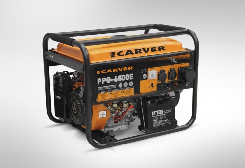 Генератор бензиновый Carver PPG-6500E (6,5 кВт + электропуск + аккумулятор)