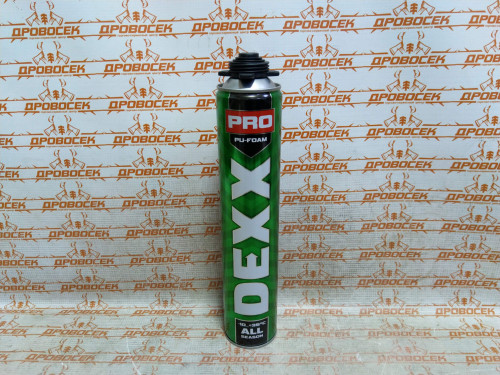 Монтажная пена DEXX PRO полиуретановая,  для монтажного пистолета, всесезонная, 750 мл / 41126 / Индия