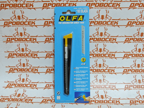 Нож OLFA 9 мм (Япония) / OL-180-BLACK