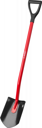 Лопата "МАСТЕР" штыковая, эргономичный стальной черенок, с рукояткой, ЗУБР / 39523