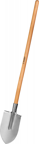 Лопата "Мастер-НС" штыковая из нержавеющей стали, деревянный черенок, ЗУБР / 39443