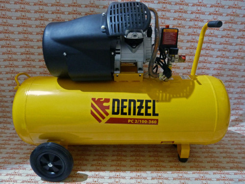 Компрессор воздушный Denzel PC 2/100-360, 2,3 кВт, 360 л/мин, 100 л, 10 бар / 58078
