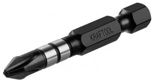 Биты KRAFTOOL Impact Pro, Philips, тип хвостовика E 1/4", PH2, 50мм, 10шт, в пластиковом боксе / 26191-2-50-S10