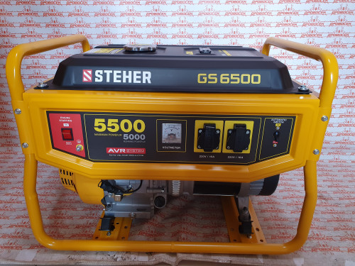 Бензиновый генератор STEHER GS-6500, (5500 Вт, Германия)