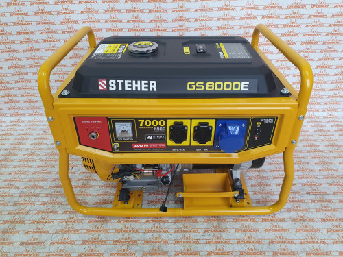 Бензиновый генератор STEHER GS-8000E (8000 Вт, электростартер, ручной стартер, Германия)