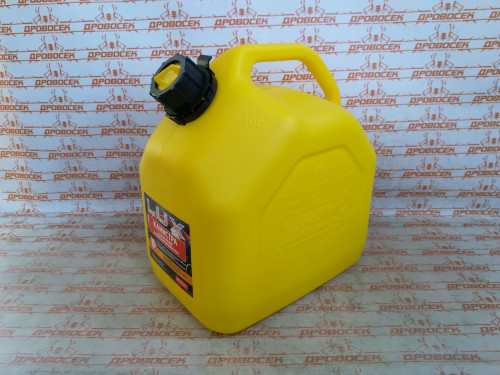 Канистра 10л для топлива REZOIL LUX (Желтая, "куб", встроенная лейка) / 03.011.00044