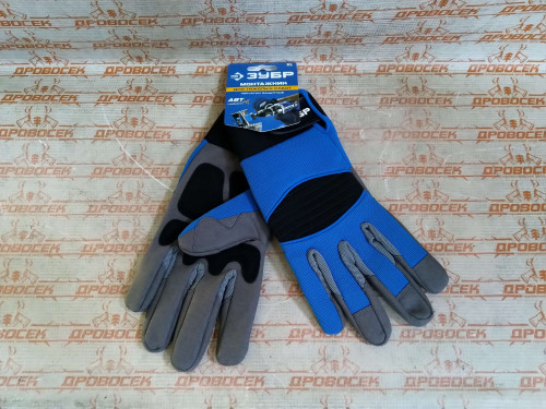 Профессиональные комбинированные перчатки для тяжелых механических работ ЗУБР МОНТАЖНИК, размер XL / 11475-XL