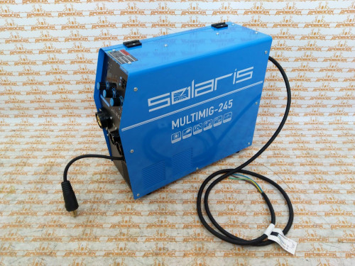Полуавтомат сварочный Solaris MULTIMIG-245 (220В; MIG/FLUX/MMA/TIG; евроразъем; горелка 3 м; смена полярности; 2T/4T; рег-ка индуктивн.)