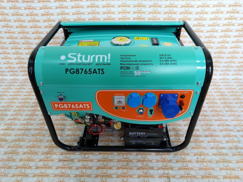 Генератор Sturm PG8765ATS (5,5 кВт, автозапуск, Медная обмотка, аккумулятор)