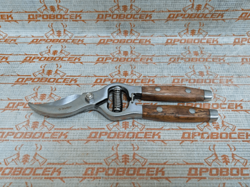 Секатор ЗУБР из нержавеющей стали с деревянными ручками, "Эксперт", 210 мм / 40100