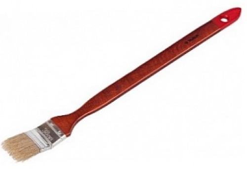 Кисть радиаторная угловая для всех видов ЛКМ ЗУБР "УНИВЕРСАЛ", натуральная щетина, деревянная ручка, 63 мм / 01041-063