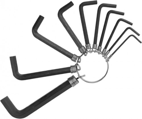 Набор ключей имбусовых DEXX, оксидированное покрытие, на кольце, HEX 1.5-8 мм, 10 шт. / 27403-H10