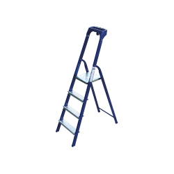 Стремянка стальная окрашенная с алюминиевыми ступенями, с пластиковым органайзером 4 ст.