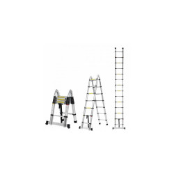 Двухсторонняя телескопическая лестница с шарниром 1,6+1,6 м  (5+5 ступ)