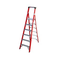 Стремянка FGP206 стеклопластиковая 6 ступеней с лотком для инструмента