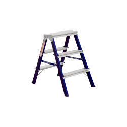 Двухсторонняя стремянка стальная окрашенная с алюминиевыми ступенями 3 ст.