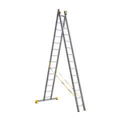 Алюминиевая двухсекционная профессиональная лестница 2*14