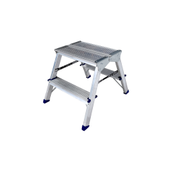 Двухсторонняя стремянка алюминиевая c широкой верхней ступенью 260 мм. 2ст.