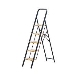 Стремянка MK805P стальная 5 ступени Алюмет односторонняя с широкими пластиковыми ступенями