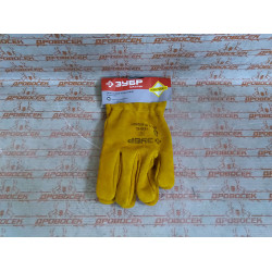 Перчатки кожаные рабочие ЗУБР, "Мастер", с подкладкой, XL / 1135-XL
