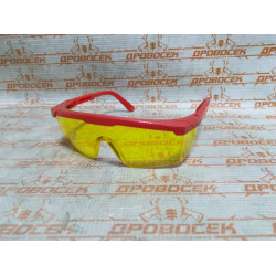 Защитные жёлтые очки ЗУБР СПЕКТР 5 монолинза с дополнительной боковой защитой, открытого типа / 110329