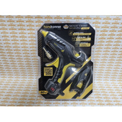 HGG1160 Пистолет клеевой 60 Вт, 2 сменных сопла, 4 стержня D 11 мм Hanskonner