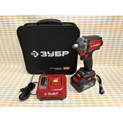 ЗУБР 20 В, 350 Н·м, 1 АКБ LMS (4 А·ч), бесщеточный ударный гайковерт, сумка (ГБУ-350-41)