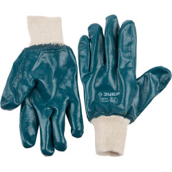 Перчатки ЗУБР рабочие с манжетой и полным нитриловым покрытием, "Мастер", XL (10) / 11272-XL