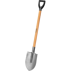 Лопата "Мастер-НС" штыковая из нержавеющей стали, деревянный черенок, с рукояткой, ЗУБР / 39447