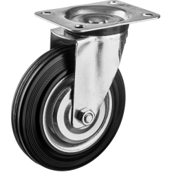 Колесо поворотное d=160 мм, г/п 145 кг, резина/металл, игольчатый подшипник, ЗУБР Профессионал / 30936-160-S
