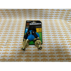 GRINDA EXPERT 3/4"-1", распределитель поливочный, с внутренней резьбой, двухканальный из латуни / 426112