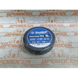 ЗУБР ЭЛЕКТРИК ПРО, 18 мм х 10 м, 1 000 В, черная, изолента х/б, Профессионал (1231-10)