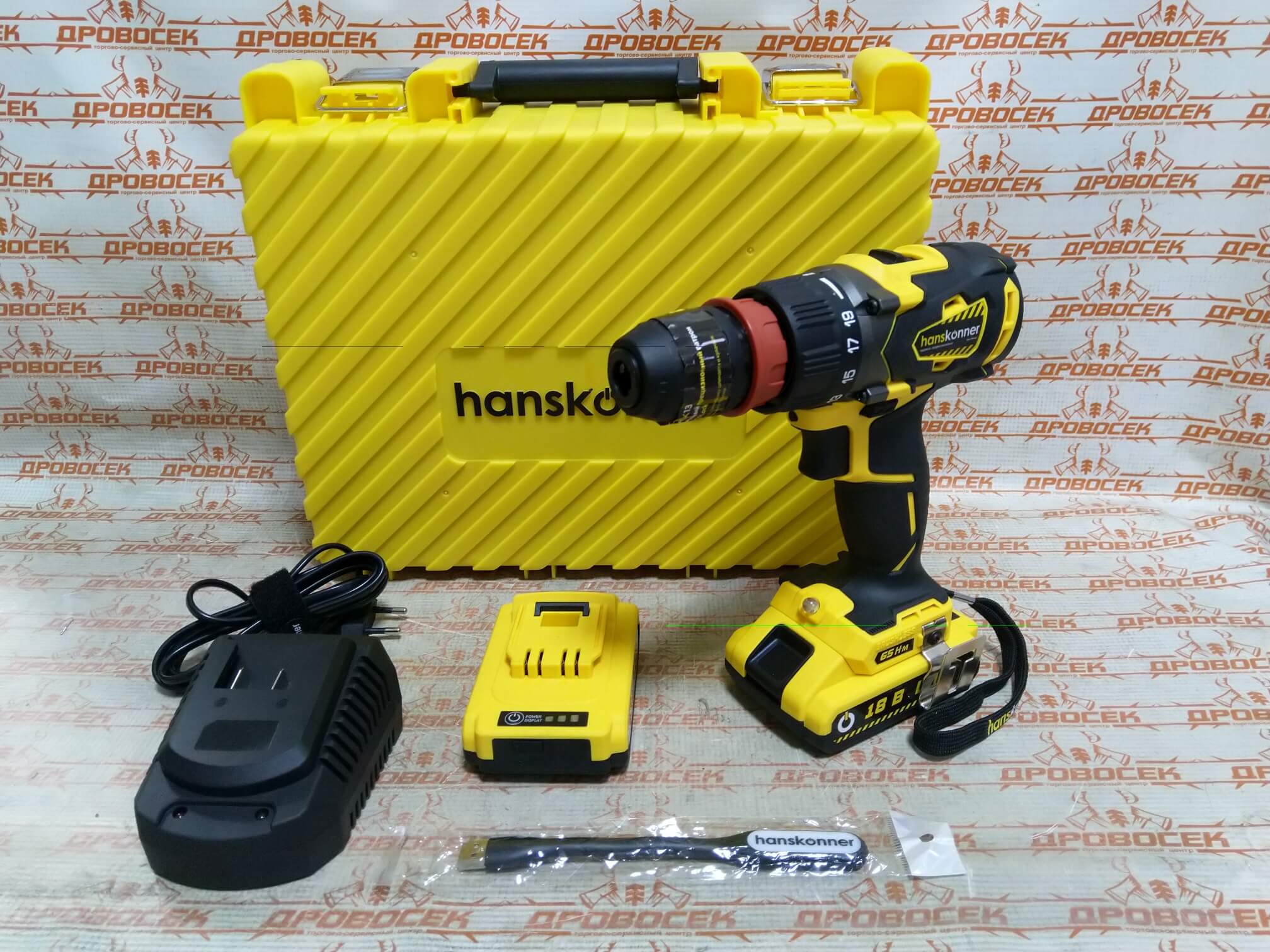 Аккумуляторный шуруповерт Hanskonner HCD1865BLC Unibattery