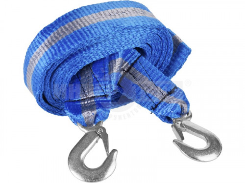 Трос буксировочный ЗУБР, "Эксперт", 2 крюка, 5 м, 5 т, сумка / 61215-5