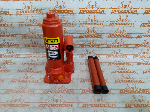 Домкрат гидравлический бутылочный STAYER RED FORCE Professional (2 тонны + высота: от 181 мм до 278 мм) / 43160-2