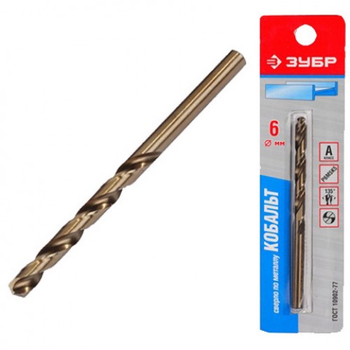 Сверло по металлу ЗУБР "КОБАЛЬТ", Ø7.0х109/69 мм, 1 шт. / 4-29626-109-7