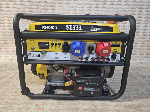 Генератор бензиновый Denzel PS 90 ED-3, 9.0 кВт, переключение режима 230 В/400 В + система автозапуска / 946944