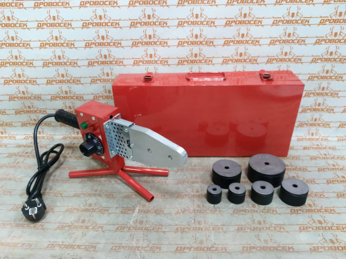 Аппарат для сварки пласт труб KRONWERK КW800 800 Вт, 300 C, насадки 20-25-32-40-50-63 мм, меткейс / 94214