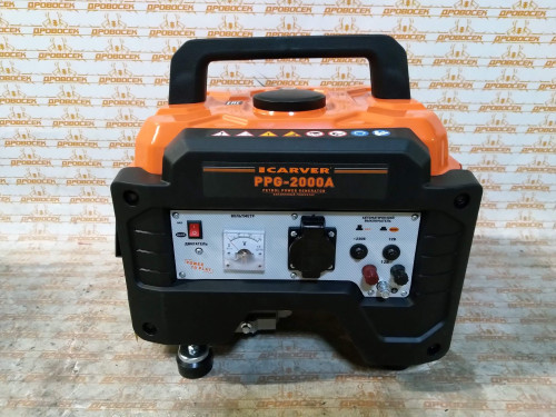 Генератор CARVER PPG-2000А бензиновый (LT-156F, 1 кВт, бак 6 л) / 01.020.00042