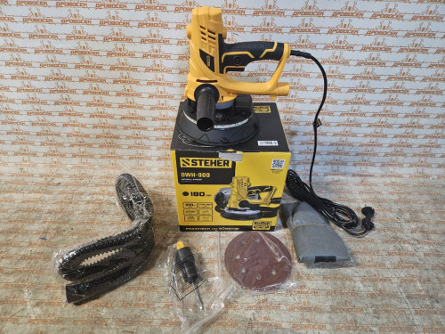STEHER d180 мм, 900 Вт, подсветка, шлифовальная машина для стен (DWH-900)