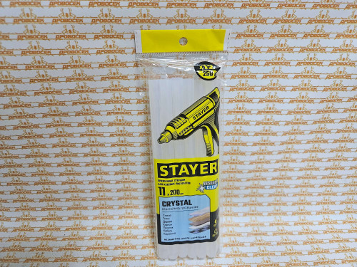 STAYER Cristal, 11 х 200 мм, 12 шт, прозрачные, универсальные клеевые стержни Professional / 0682-12