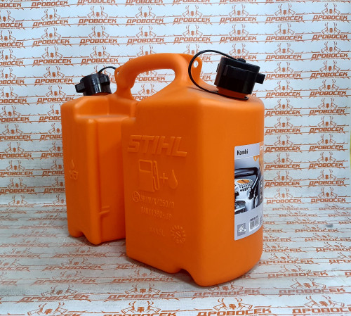 Канистра комбинированная STIHL "Стандарт", 5 л., оранжевая, для масла цепи и для топливной смеси / 0000-881-0111