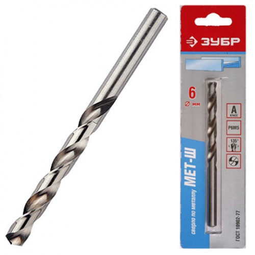 Сверло по металлу ЗУБР "МЕТ-Ш", Ø8.5х117/75 мм / 4-29625-117-8.5