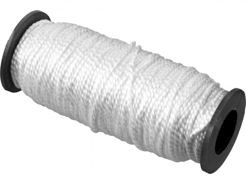 Шнур капроновый крученый СИБИН, белый, 70 кгс, Ø2 мм, 50 м / 50527